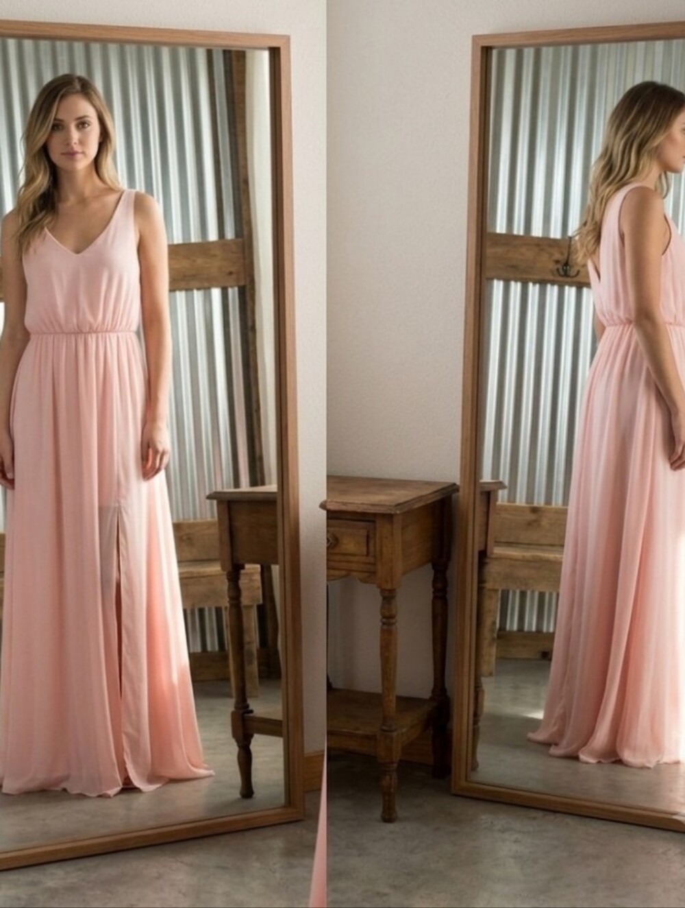 Show Me Your MuMu Maxi Dress Pink Jenn L new prom wedding Front Slit